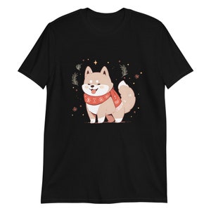 Anime Winter Dog Starry Japanese Night T-Shirt