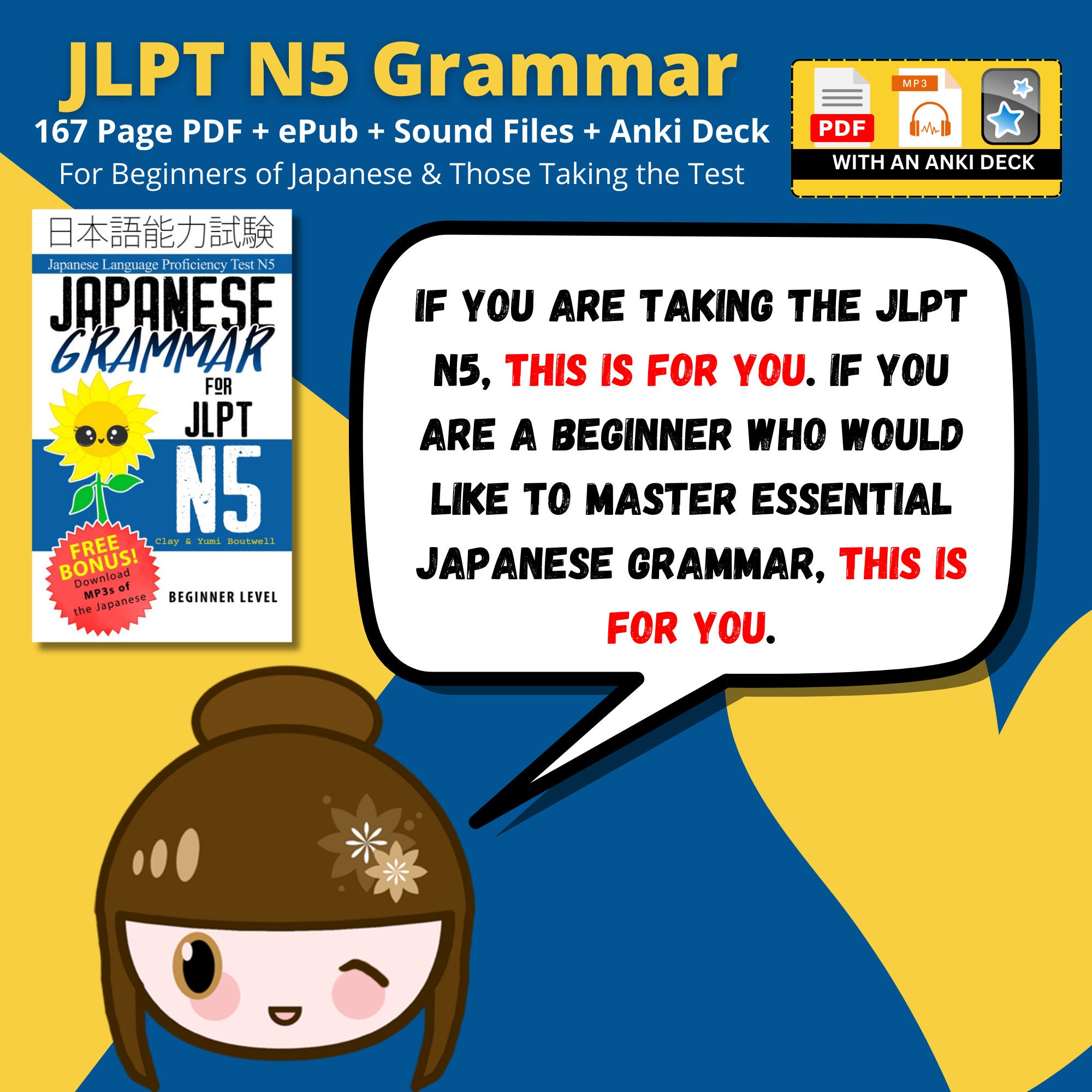JLPT N5 Grammar Japanese Grammar for Beginners ebook Sound Files Anki