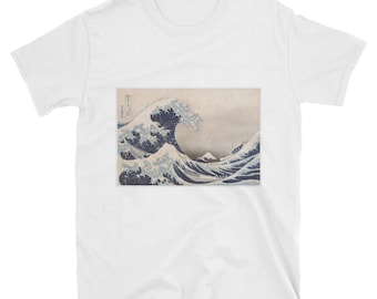 Große Welle vor Kanagawa Japan mit Mt. Fuji von Hokusai Kurzarm Unisex T-Shirt
