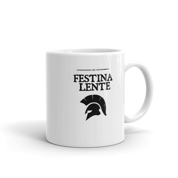 Festina lente Make Haste Slowly Latin Proverb Classical Phrases Mug