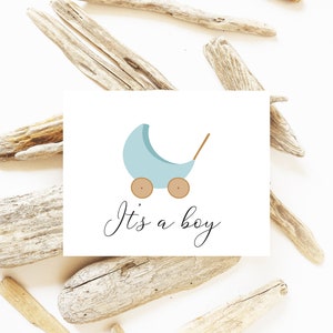 Es una tarjeta de niño Boho Tarjeta anuncio Tarjeta recién nacido