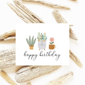 Carte botanique Boho, carte de joyeux anniversaire, Juste envie de dire bonjour, Merci carte, carte de plante