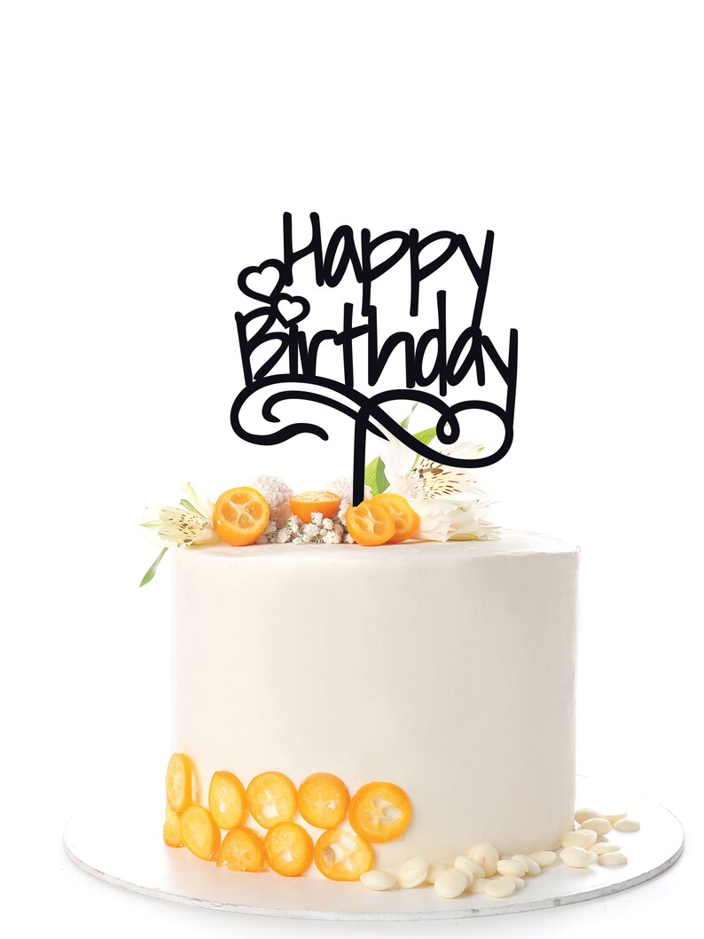 Cake Topper Personalized Happy Birthday Custom Name Wood Acrylic Cake Topper Cupcake Topper Happy Birthday