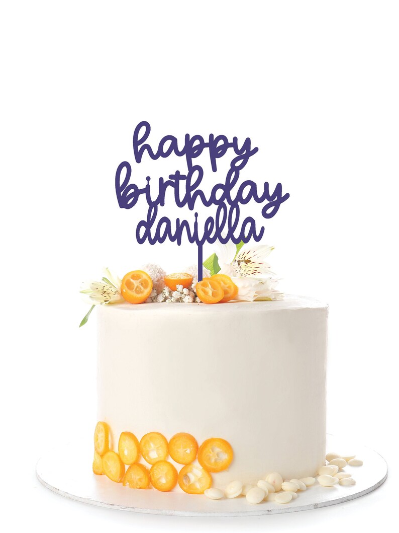 Cake Topper Personalized Happy Birthday Custom Name Wood Acrylic Cake Topper Cupcake Topper Happy Birthday