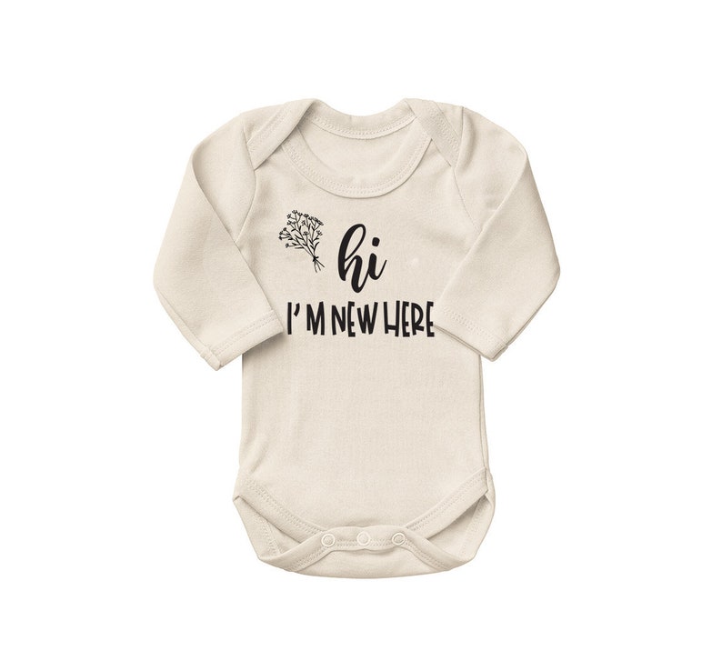 Organic Cotton Baby Onesie,I/'m New Here Personalized Bodysuit Baby Shower Gift Baby Comming Home