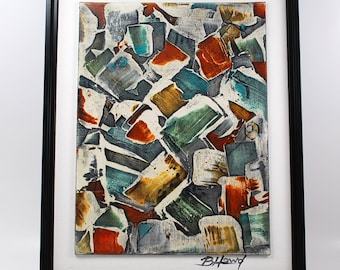 abstract contemporary painting modern framed acrylic