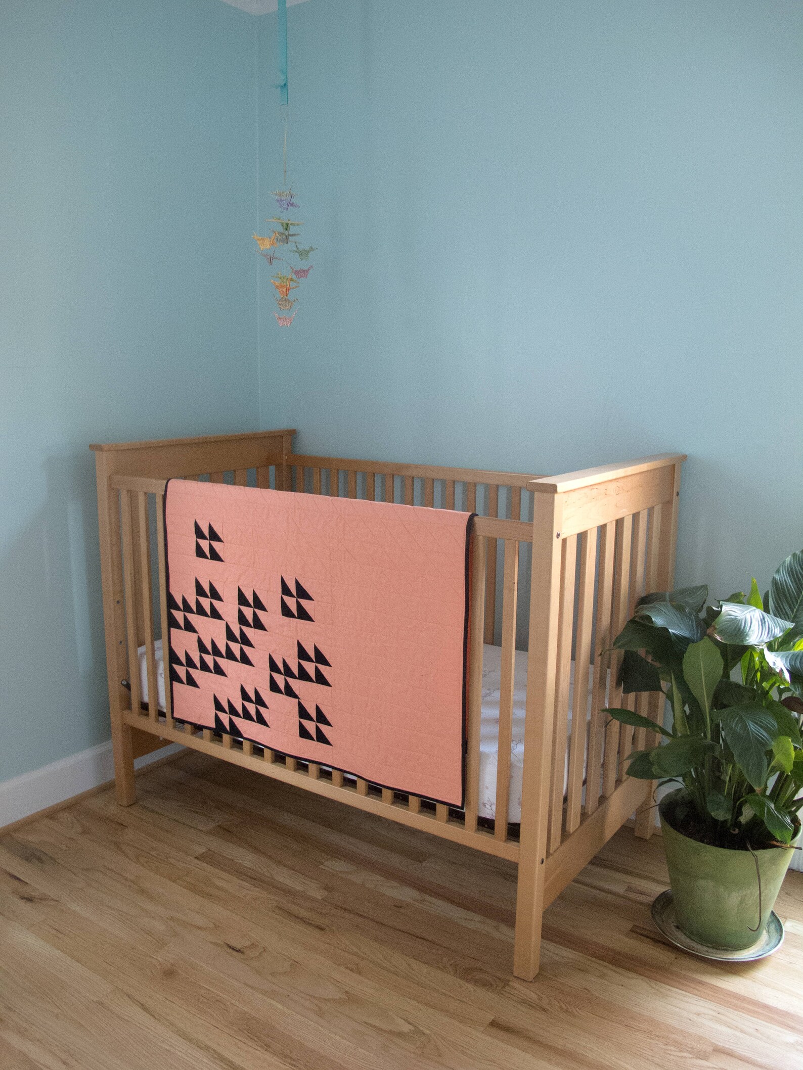 Modern Baby Quilt Crib Quilt Birds Etsy