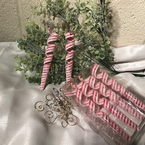 Red and White Christmas Tree Ornaments Striped Peppermint Candy Ornaments