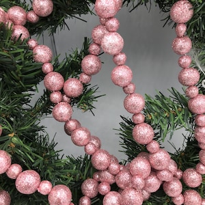 Christmas Tree Garland Tree Decoration Rose Gold Decor Rose Gold Bead Christmas Tree and Party Garland