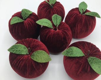 Velvet Apple Decor, Red Velvet Apple, Decorative Apple,