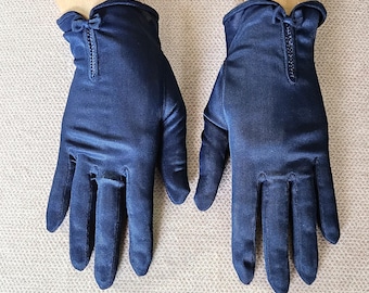 Vintage Navy Semi-sheer Ladies Gloves