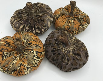 Handmade Brown Velvet Pumpkins autumn centerpiece