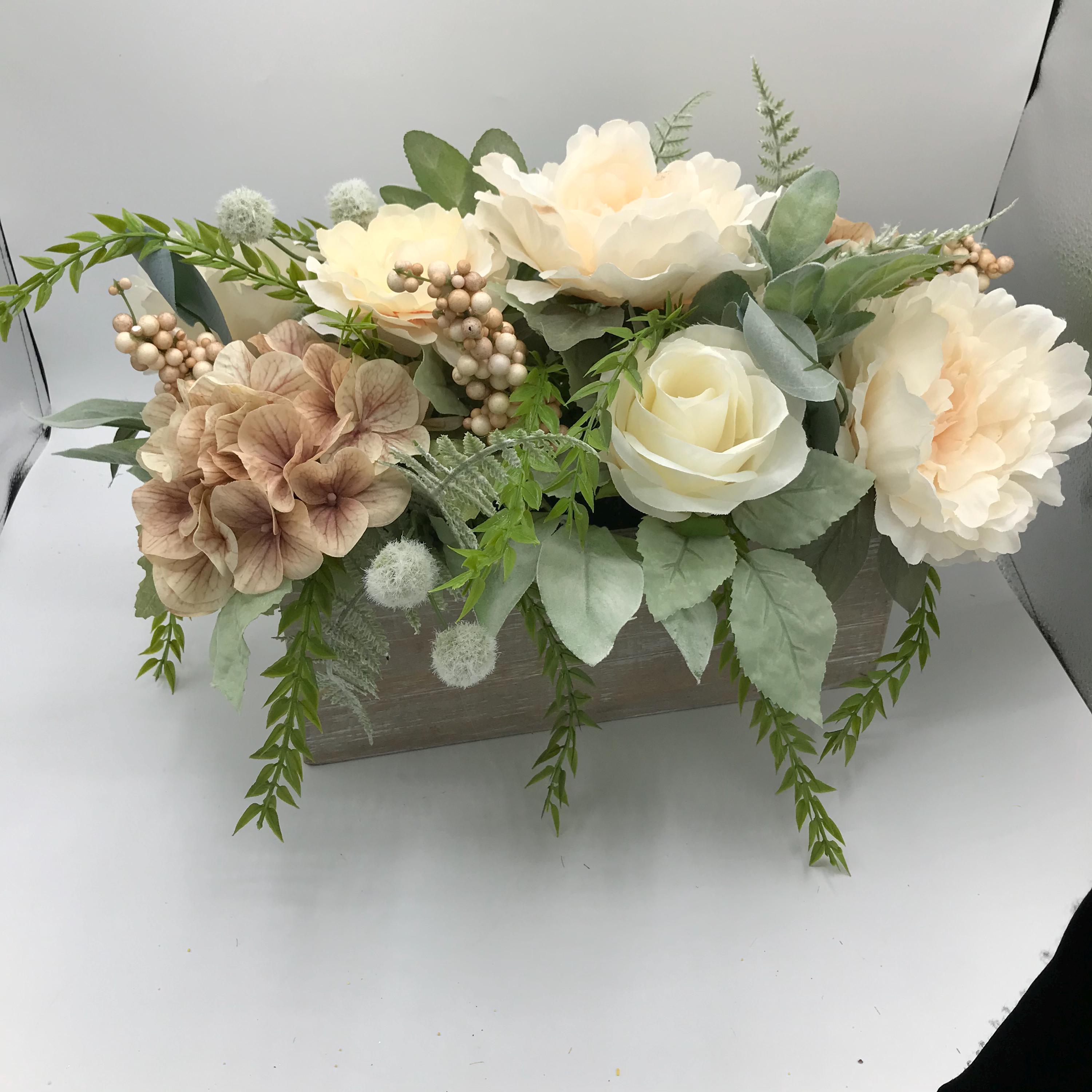 Wooden Box Flower Arrangement