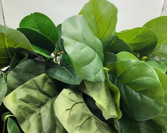 5 Stem Fake Ficus Stem Artificial Fiddle Leaf Fig Long Branch Fake Ficus Stem Summer Arrangement Home decor