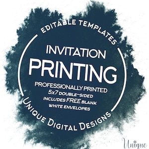 Add On Print My Order for Me Printed Invitations with Blank White Envelopes Invite Printing Services A7 5x7 double sided invitation printing