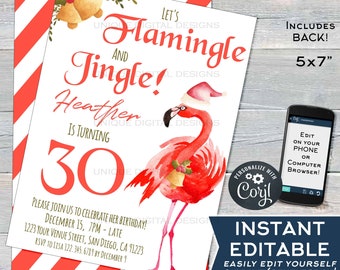 Let/'s Jingle y puente de Navidad flamingle flamencos Divertido Regalo De Navidad engañosos superior