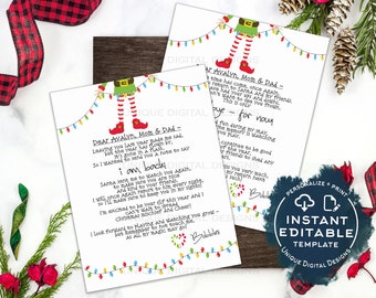 Editable Elf Arrival Letter, Elf Welcome Letter, Custom Santa Letter, North Pole, Christmas Elf Letter Printable, INSTANT ACCESS 8.5x11