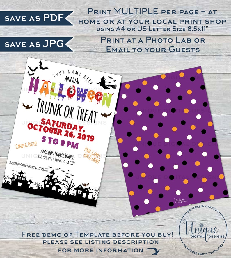 Trunk Or Treat Flyer Template