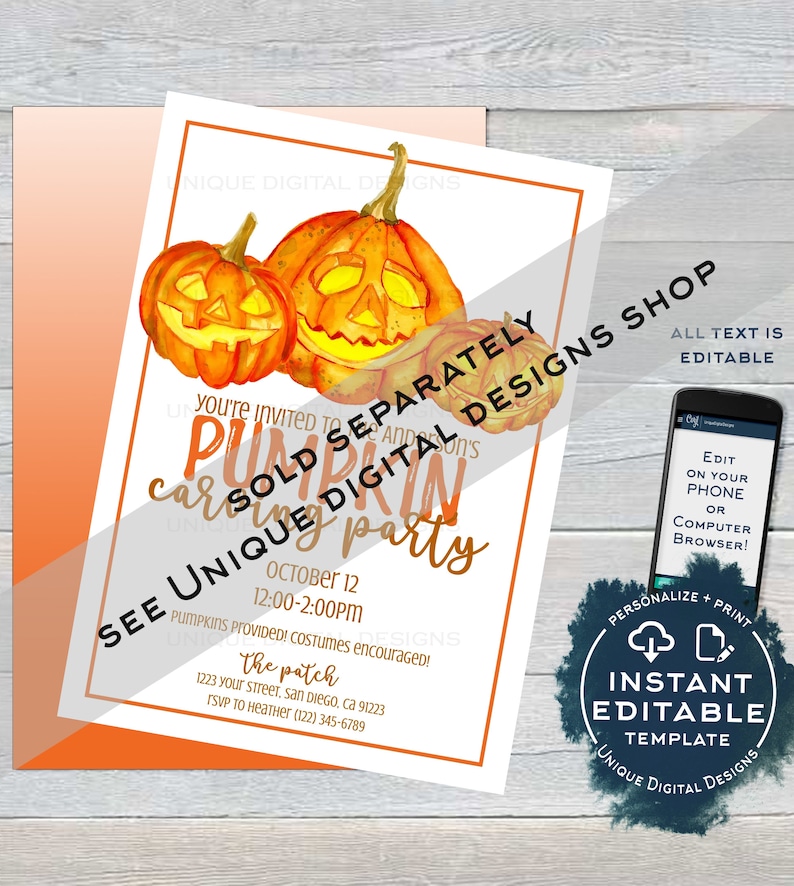 Pie Party Invite, Editable Cocktails and Pie Party Invite, Fall Party Invitation, Customer Appreciation Pumpkin Pie Printable INSTANT ACCESS image 8