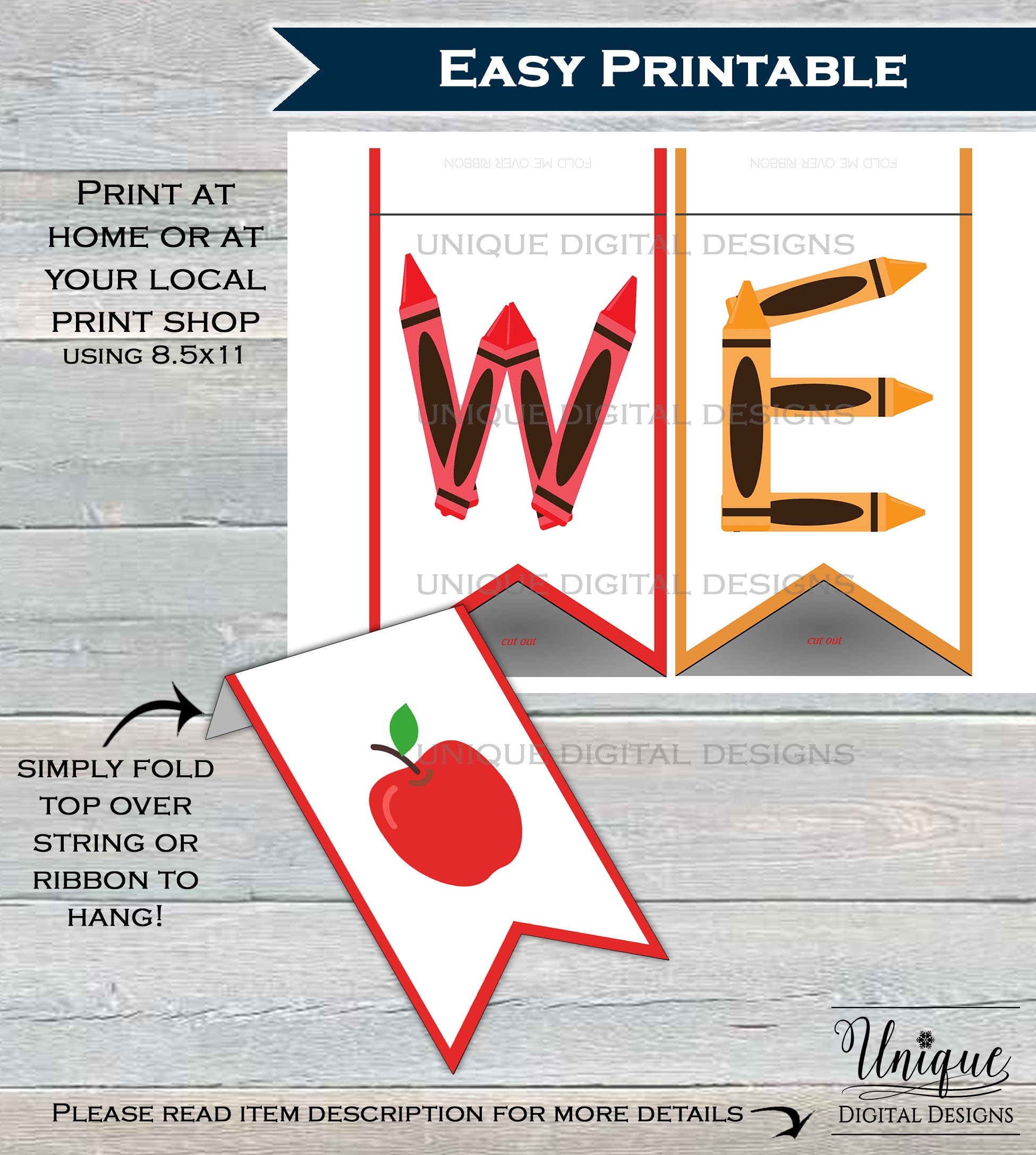 Back to School Welcome Decoration Teachers Classroom Pennant Flags ...