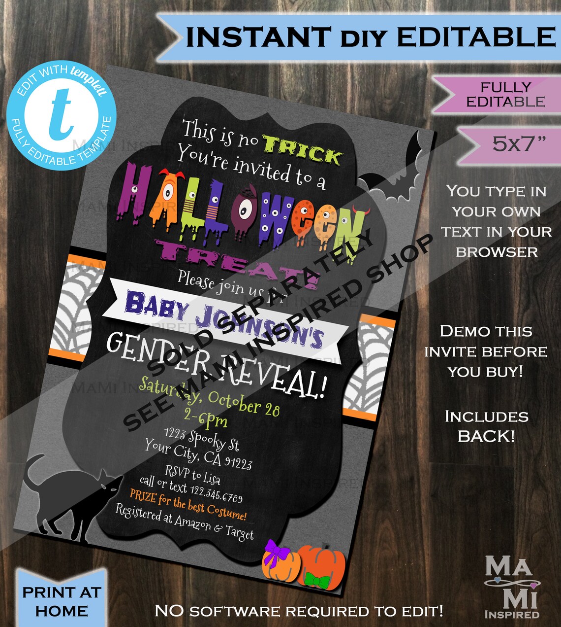 Printable Halloween Thank You Cards Editable Halloween Thank Etsy