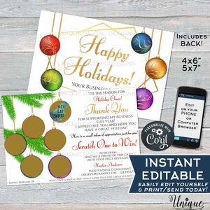 Cartes Rodan et à gratter imprimables, joyeuses fêtes de Noël, soins de la peau MLM Merci client privilégié cadeau de Noël personnalisé ACCÈS INSTANTANÉ