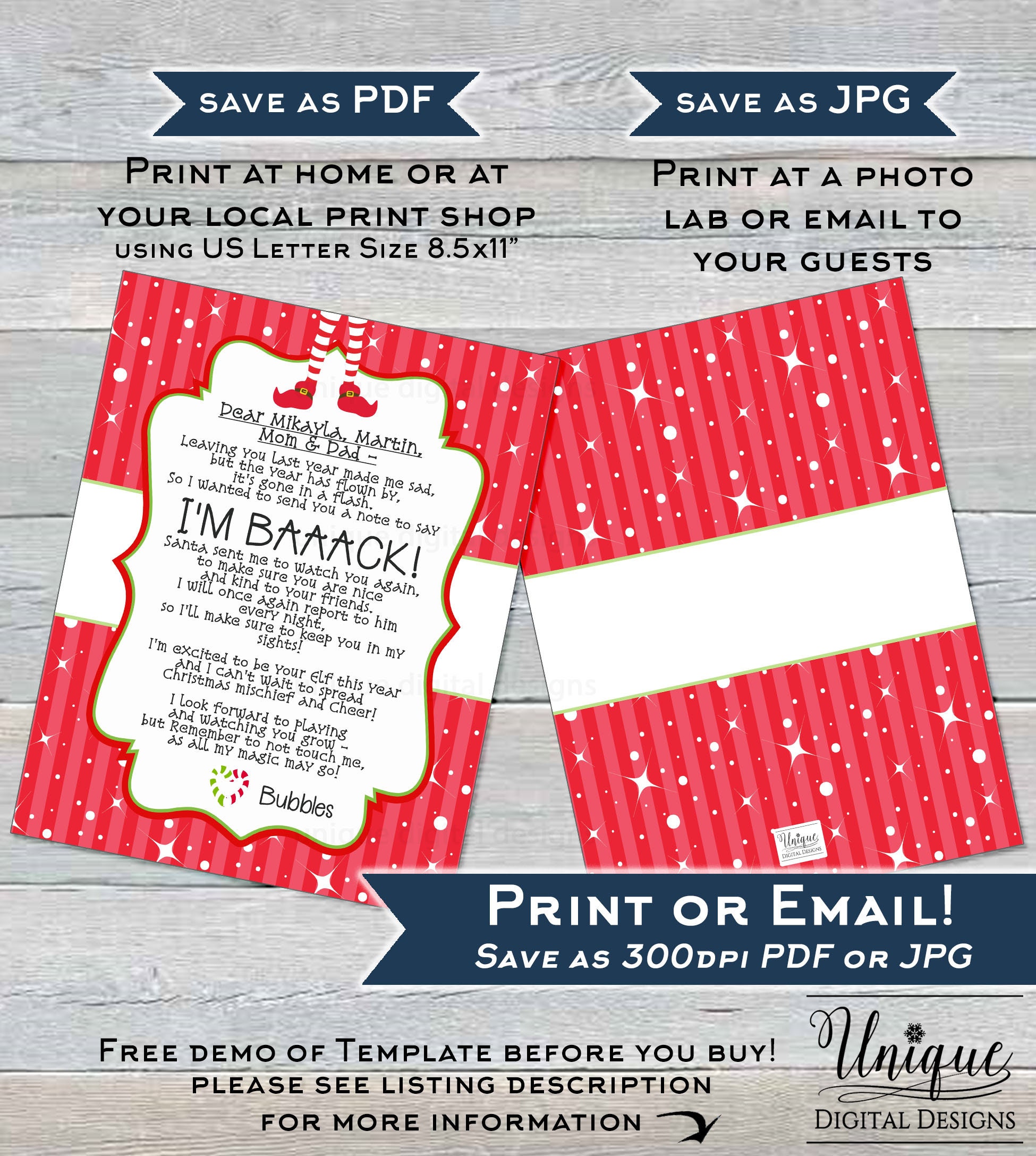 Editable Elf Arrival Letter Elf Letter Custom Santa Etsy