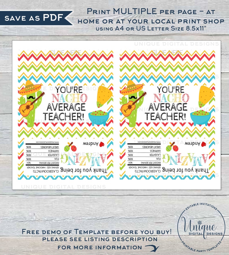 Teacher Appreciation Printable Gift Editable Candy Bar - Etsy