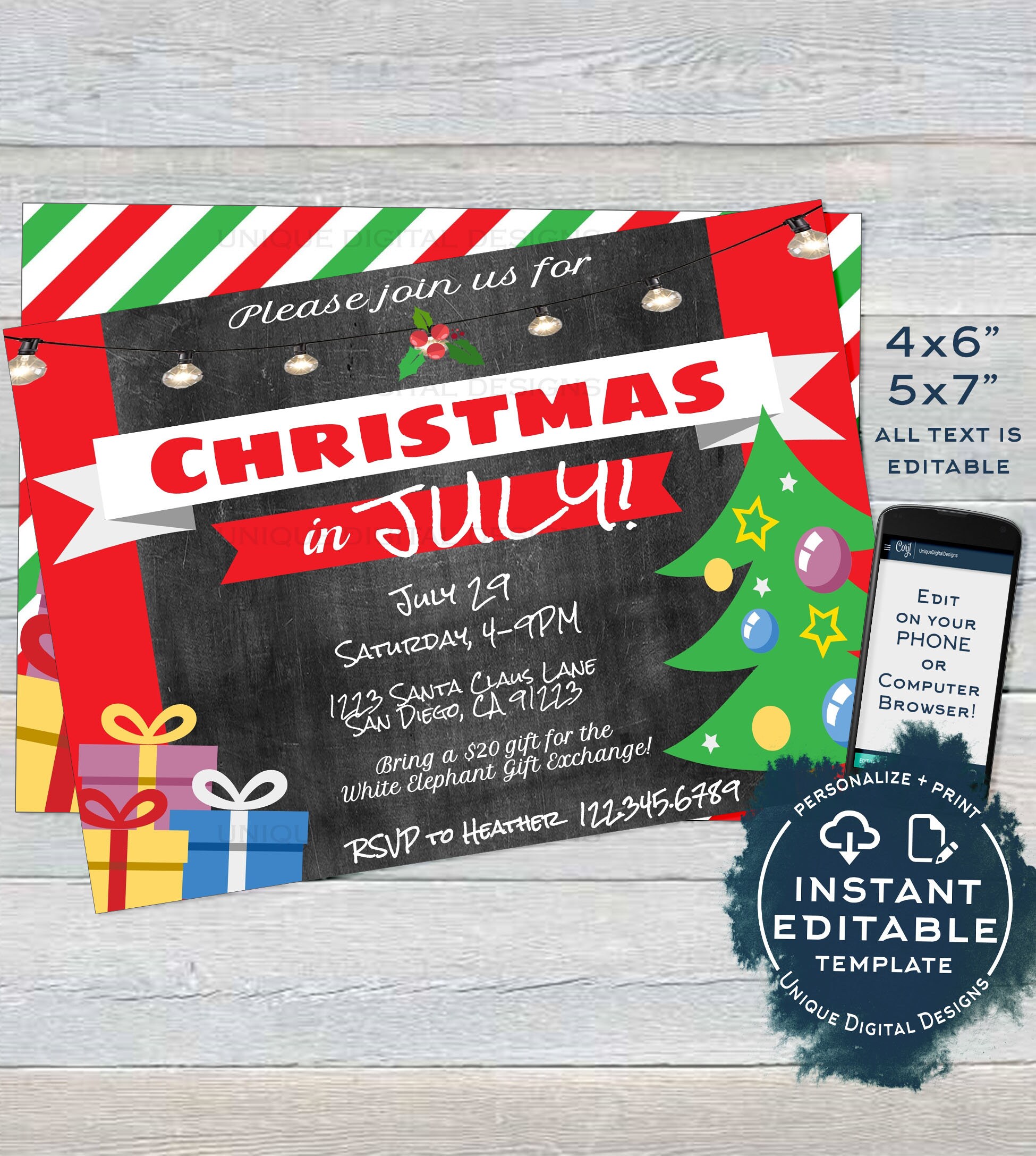 Christmas in july white elephant gift Clearance