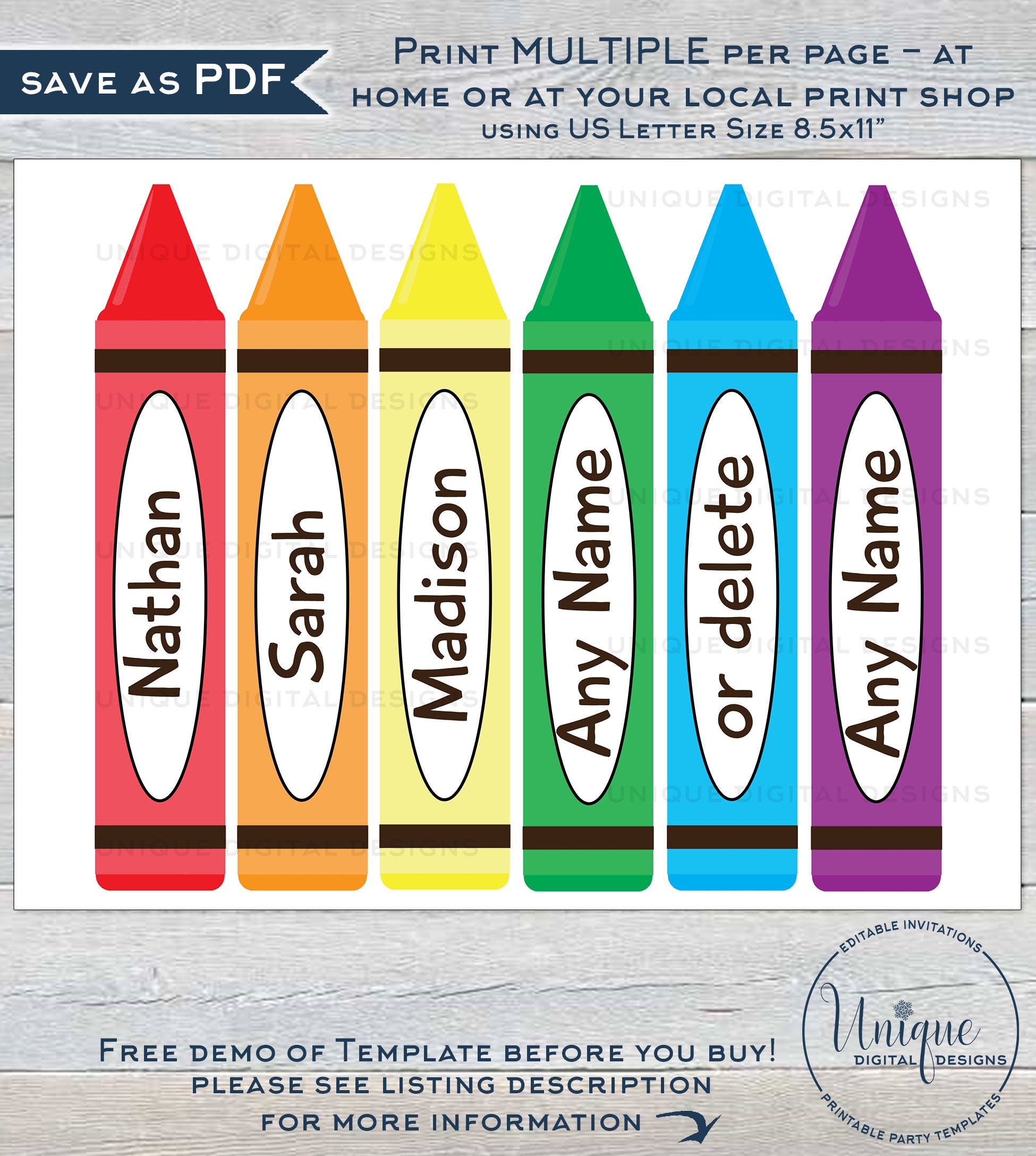 Teachers Classroom Decorations Editable Crayons Back to Etsy