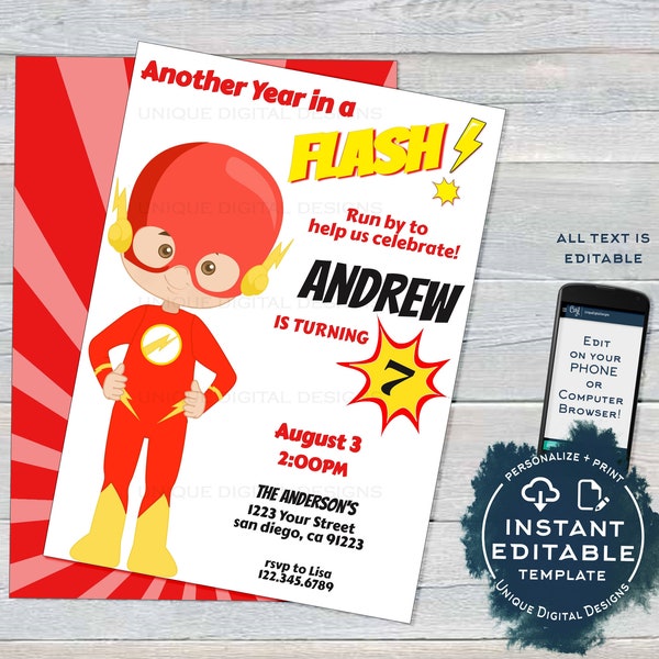 Flash Invitation Digital Etsy UK