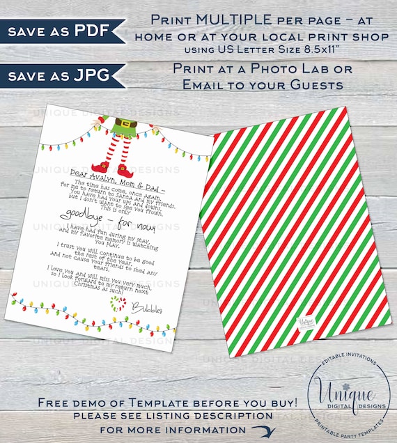 Editable Elf Goodbye Letter Elf Farewell Letter Custom Santa Etsy Editable Elf Goodbye Letter Elf Farewell Letter Custom Santa Etsy