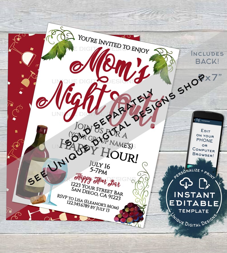 Spa Party, Girls Day Out Invitation, Editable Spa Day Invite, Bachelorette Girls Night Out Spa Birthday Party Printable INSTANT ACCESS 5x7 image 5