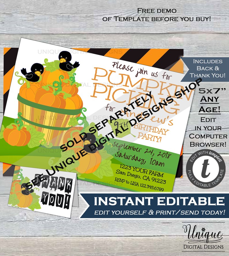 Pie Party Invite, Editable Cocktails and Pie Party Invite, Fall Party Invitation, Customer Appreciation Pumpkin Pie Printable INSTANT ACCESS image 7