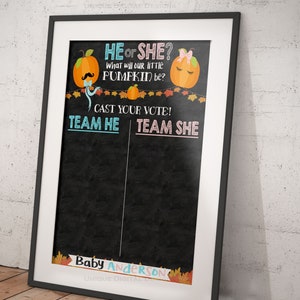 Little Pumpkin Gender Reveal Party, Cast your Vote Sign, Editable Baby Staches or Lashes, Prediction Chalkboard Printable INSTANT ACCESS