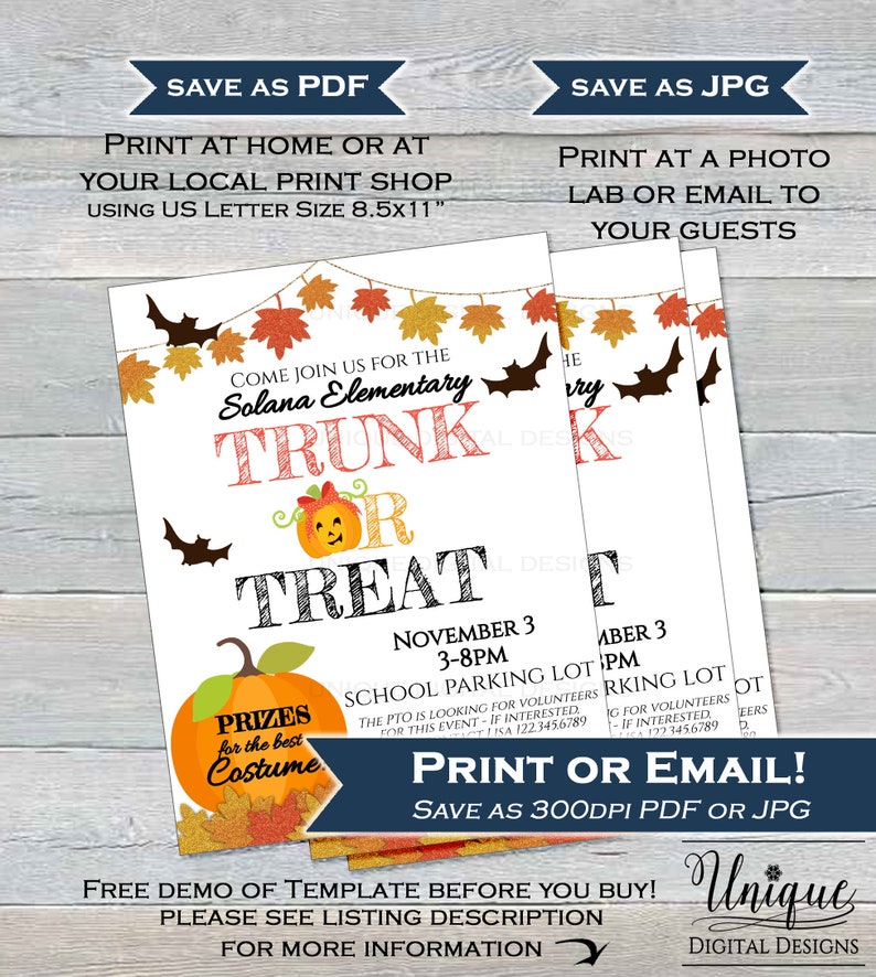 Trunk Or Treat Flyer Template