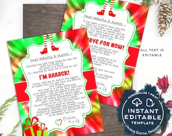 2022 Editable Elf Arrival Letter Template, I'm Back Christmas Letter Printable, Elf Welcome Back, DIY Christmas Elf Goodbye for Kids INSTANT