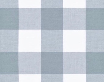 2" Gray Buffalo Check Fabric - Cotton Gingham - Robert Kaufman