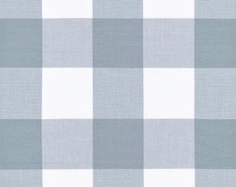 Platinum 2" Gingham Fabric - 100% COTTON Fabric, Large Check Fabric, Gray Buffalo Check Fabric, Carolina Gingham - Robert Kaufman C23