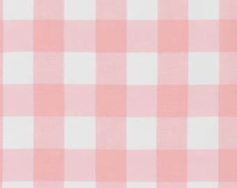 1-inch Petal Pink Gingham Fabric - Cotton Quilting Material