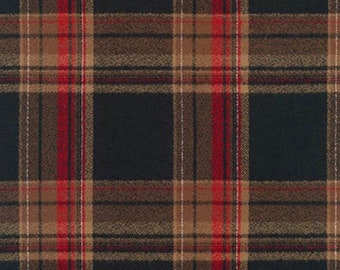 Black Plaid Flannel Fabric - Robert Kaufman Cotton Quilting Material