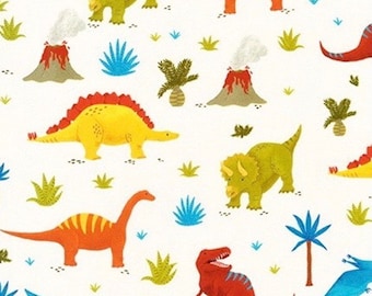 Dinosaur Cotton Fabric - 100% Cotton - Kids Quilting & Sewing Material
