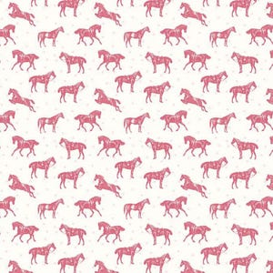 Bluegrass Charm Horses Cloud Fabric – Riley Blake Cotton – Pink Horses with Stars – Melissa Mortenson - Cotton Quilting Fabric C16391