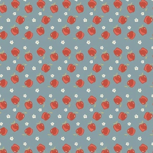 Mini Apples - COTTON Fabric - Vintage Charm Apples Stone from Riley Blake Designs - Quilting Fabric and Apparel Fabric (Choose Your Cut) C3