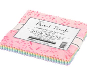 Pastel Artisan Batiks - Precut Fabric Squares, 5" Charm Pack - Pastel Petals by Lunn Studios - Quilting Fabric, Baby Girl Quilt