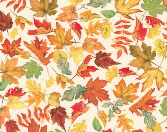 Autumn Leaves Cotton Fabric - Robert Kaufman Quilting Apparel Fabric