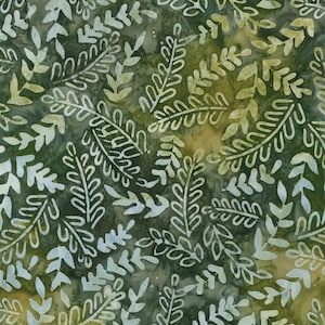Sage from Artisan Batiks - 100% COTTON Fabric - Junglescape collection by Robert Kaufman - Cotton Batik Fabric by the Yard or Select Length