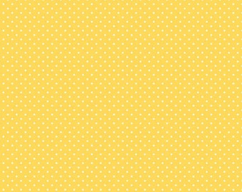 Yellow Swiss Dot Fabric - Riley Blake 100% Cotton Quilting & Apparel - Printed Dots