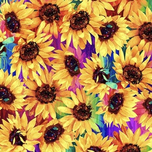Sunflower Cotton Fabric: Modern Floral Quilting Fabric by Timeless Treasures