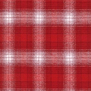 Red and White Plaid Fabric - Mammoth FLANNEL Fabric from Robert Kaufman - 100 % Cotton Flannel Fabric, Quilt Fabric and Apparel Fabric